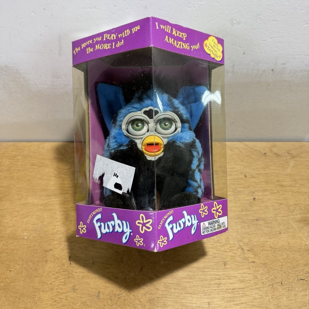 Vintage 1999 Furby Blue Black Turtle Tiger Electronics 70-800 Factory Sealed